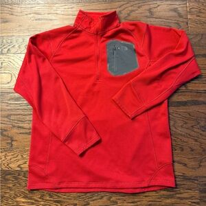 The North Face Red Quarter-Zip with Gray Pocket Men’s XL TG great condition